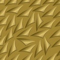 Golden seamless background with elements like rolled paper corner, 3d illusion with shadow, luxury design