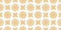 Golden seamless pattern with geometric reef corals. Gold coralline texture on white background