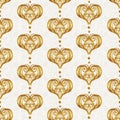 Golden seamless pattern in Victorian style. Royalty Free Stock Photo