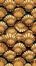 Golden Seashell Pattern Background Royalty Free Stock Photo