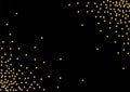 Golden Sequin Dot Texture. Greeting Glitter Background. Gradient Confetti Christmas Particles. Falling Foil Design.