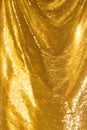 Golden sequins - sparkling sequined textile Royalty Free Stock Photo
