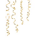 Golden serpentine streamer decoration white background