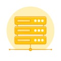 Golden Server Stack Connection System Networking IT Infrastructure Royalty Free Stock Photo