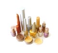 Golden set for make-up Royalty Free Stock Photo