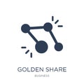 Golden share icon. Trendy flat vector Golden share icon on white Royalty Free Stock Photo