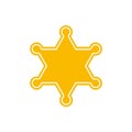 Golden sheriff star badge police on white background. Vector illustration Royalty Free Stock Photo