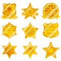 Golden sheriff star badges