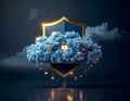 Golden Shield Protecting Public & Private Cloud â Data Security Royalty Free Stock Photo