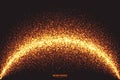 Golden Shimmer Glowing Round Particles Vector Background