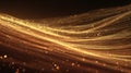 Golden shimmering lines flowing, creating dynamic light trails Royalty Free Stock Photo