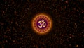 Golden Shine Glitter Dust Tunnel Blast Hinduism Omkara Devanagari Symbol Mandala Flower Camera Depth Of Field View