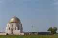 Golden shine minarets of mosque against the blue sky Royalty Free Stock Photo