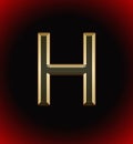 Golden and shining Alphabet(letter) H and name of individual (boy or Girl)