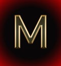 Golden and shining Alphabet(letter) M and name of individual (boy or Girl)