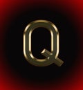 Golden and shining Alphabet(letter) Q and name of individual (boy or Girl)