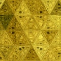 Golden vintage shining polygonal patchwork surface