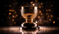 Golden shining trophy with a beautiful bokeh.AI generated Royalty Free Stock Photo