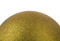 Golden shiny ball isolated on white background close-up Royalty Free Stock Photo