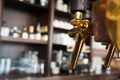 Golden beer tap Royalty Free Stock Photo