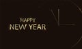 Golden shiny blurred round clock happy new year