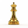 A golden shiny chess king, isolated on a white Royalty Free Stock Photo