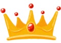Golden shiny crown with jewel cartoon illustration hand drawing king quuen royal symbol Royalty Free Stock Photo