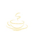 golden shiny cup. logo. Layout for brochure, menu, business card coffee. eps 10 Royalty Free Stock Photo