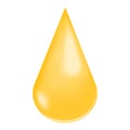 Golden shiny droplet. Collagen drop, vitamin A or E, keratin, serum, jojoba cosmetic oil, omega fatty acid. Vector