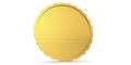 Golden shiny empty coin isolated