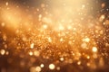 Golden Shiny glitter lights abstract luxury blurry blue bokeh circles on black background, defocused Royalty Free Stock Photo