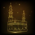 Golden shiny Kaaba, Mekkah.