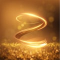 Golden shiny light lines vector background. EPS10