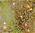 Golden shiny mosaic in disco ball style. Vector gold disco lights background. Abstract background Royalty Free Stock Photo