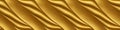 Golden shiny satin silk swirl wave background banner long - Abstract gold textile fabric material texture, Generative AI Royalty Free Stock Photo