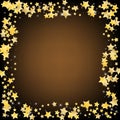 Golden Shiny Stars Vector Brown Background Royalty Free Stock Photo