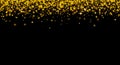 Golden shooting stars, gold on black, holiday, glitter, glow, confetti Royalty Free Stock Photo