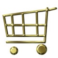 Golden Shopping Cart Royalty Free Stock Photo