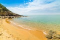 Golden shore in Solanas beach Royalty Free Stock Photo