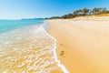 Golden shore and turquoise water in Piscina Rei Royalty Free Stock Photo