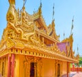 The golden shrine in Kyauktawgyi Pagoda, Mandalay, Myanmar