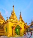 The golden shrine in Sule Temple, Yangon, Myanmar Royalty Free Stock Photo