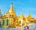 The golden shrines of Sule Paya, Yangon, Myanmar