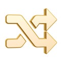 Golden shuffle symbol Royalty Free Stock Photo