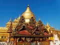 The golden Shwezigon Pagoda in Bagan, Myanmar