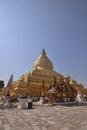 Golden Shwezigon Pagoda Myanmar Bagan pilgrimage