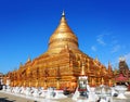 Golden Shwezigon Pagoda in Myanmar Royalty Free Stock Photo