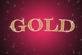Golden sign, written word gold