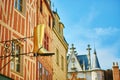 Golden signboard in form of a boot Royalty Free Stock Photo