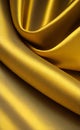 Close up silk fabric yellow, luxury themed abstract background. Silk fabric golden, satin fabric wave background.